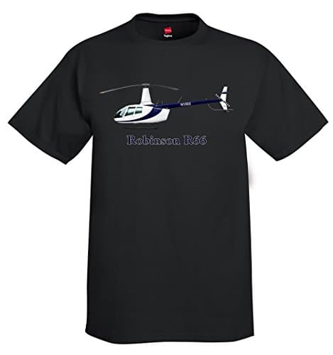 Flyboy Toys Robinson R66 Helicopter T-Shirt - Personalized with Your N# Black