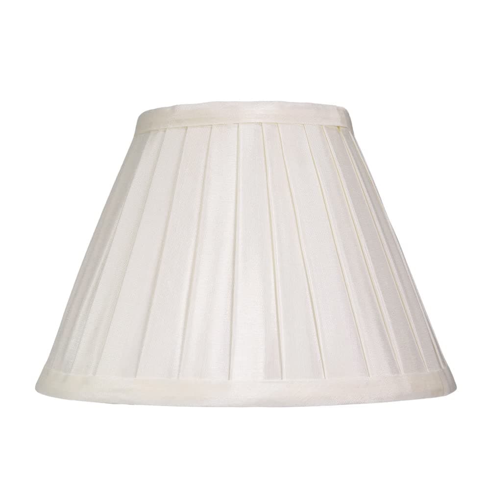 Traditional Classic Cream Faux Silk Pleated Inner Lined Lamp Shade - 8" Diameter and 40w Maximum by Happy Homewares