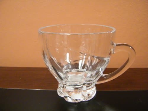 Crystal Clear Set of 6 Tea Cups Hande Made in Poland 3"H