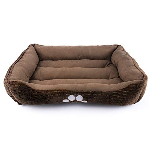 Petper Pet Self-Warming Bed, Dog Sofa Bed Paw Print