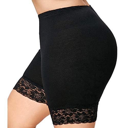 Slip Shorts for Women Short Leggings Mid Thigh Skinny Seamless Underpants Plus Size S-5XL Lace Undershorts