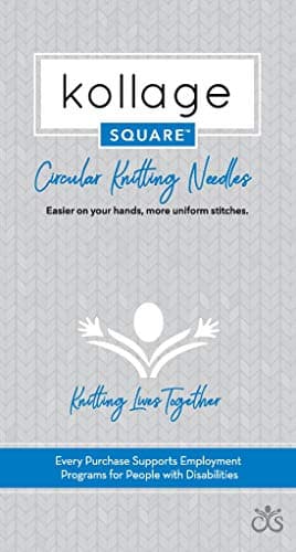 KollageYarns Square Circular 16 inch (41cm) Knitting Needle Firm Cable Size US 9 (5.5mm)