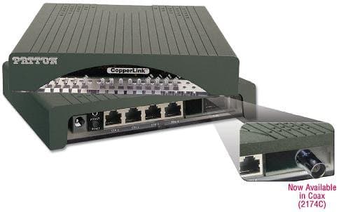 Patton Electronics - 2174/TB/EUI-2PK - High Speed CopperLink Ethernet Extender Kit (Local and Remote); Terminal Block Line, 100-240VAC