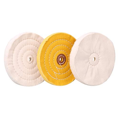 6 Inch Buffing Polishing Wheel for Bench Grinder with 1/2" Arbor Hole White (40) Yellow(30)