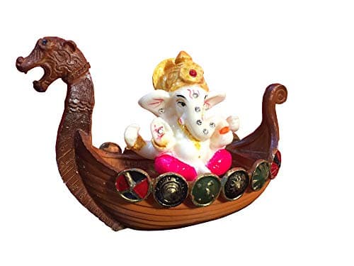 Satre Online And Marketing Ganesha Statue Seating in Duck/Small Ganesha Statue/Mini Lord Ganesh/Ganpati Polyresin Idol