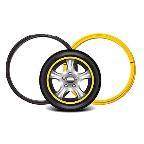 Maidian Wheel Hub Decorative Protection Ring Wheel Hub Stripe Automobile Decoration Scratch Prevention (2M/Item×4piece(8M), Yellow)