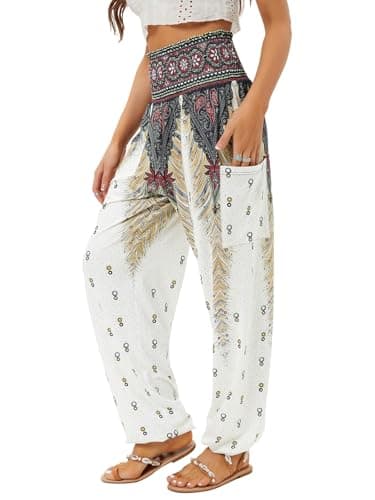 QIANXIZHAN womens Boho Palazzo Slacks