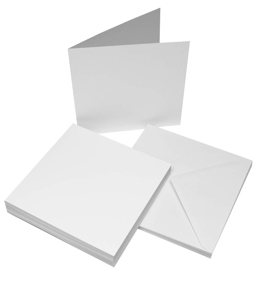 Craft UK Limited 863 8 x 8 inch Card and Envelope pack of 25 - White,20.8 x 20.8 x 20.8 cm