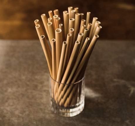Aacara Natural Bamboo Reusable Straws (Pack of 8) | Yellow 22cm Length | Eco Friendly, Sustainable, Organic, Biodegradable|With Straw Cleaner |