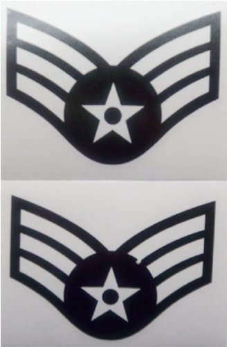Pair Military AIR FORCE SENIOR AIRMAN SERGEANT STRIPES Patch Window Glass Vinyl Decal Sticker