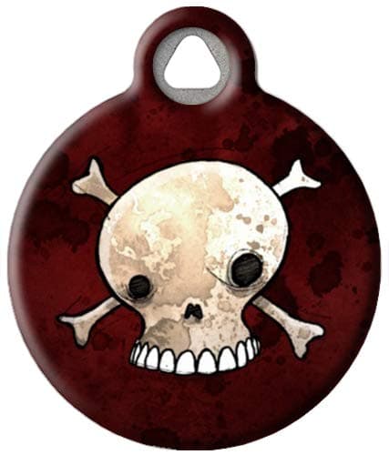 Dog Tag Art Custom Pet ID Tag for Dogs - Skull and Crossbones - Large - 1.25 inch