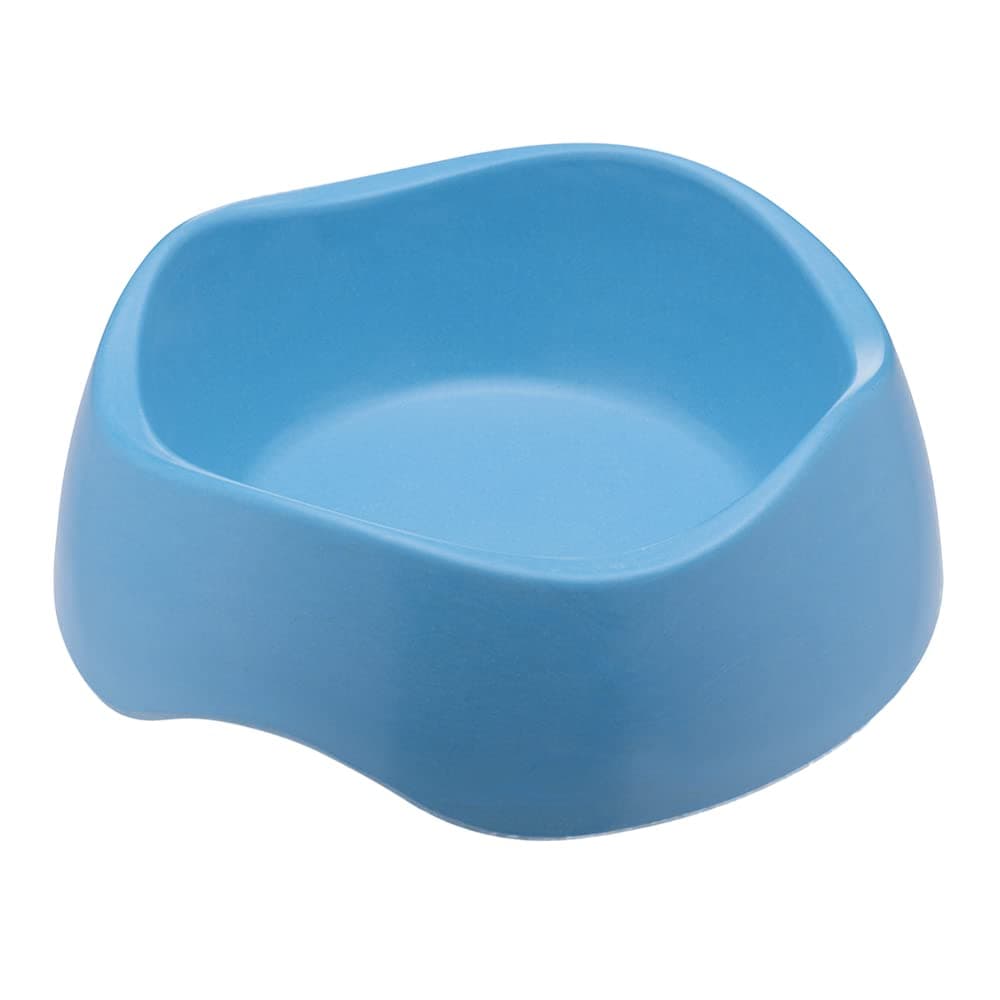 BecoBamboo Dog Food & Water Bowl, Non-Slip, Easy Clean, Blue, Medium