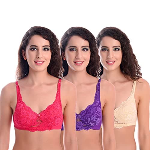 Underbukse Women's Soft Lightly Padded Wire Free Hosiery Bra Pack of 3