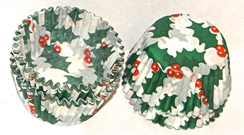 Candy Molds N More, Size 5 Holly Print Paper Candy Cup Cups 150 Pack Candy Making Supplies[Amazon-developed Certification] Compact by Design