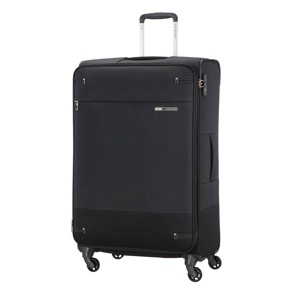 Base Boost - Soft Luggage Suitcase 78 cm Large, Trolley Case with 4 Wheels, TSA Lock, Lightweight & Expandable, 105 L, Black