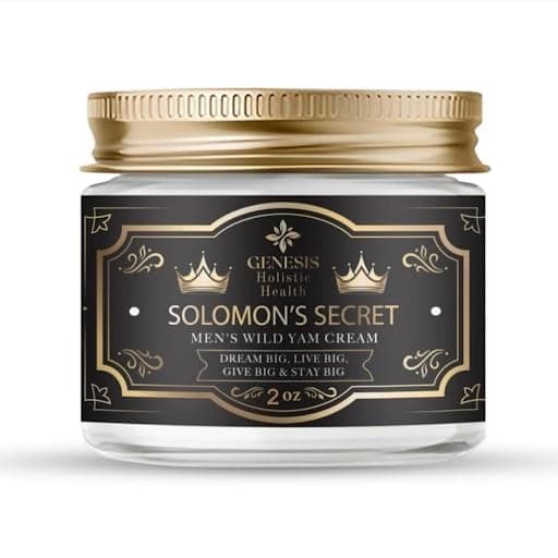 Genesis Solomon's Secret Men's Wild Yam Root Cream – Organic Vitality Support, Non-Toxic Formula for Active Men – Made in the USA, Safe & Gentle (2oz Jar)