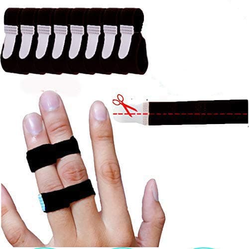 Finger Buddy Loops Wraps to Treat Broken Finger Brace Splints Tape for Jammed, Swollen or Dislocated Joint - 8 Pack