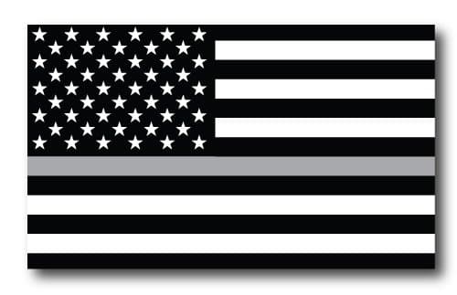 Magnet Me Up Thin Silver Line American Flag Magnet Decal, 3x5 Inches, Black, Silver and White, Heavy Duty Automotive Magnet for Car Truck SUV, in Support of All Correctional Officers