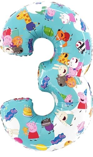 Toyland® 66cm (26") Peppa Pig, George & Friends Number Foil Balloon - Kids Party Balloons - Number 1-6 Available