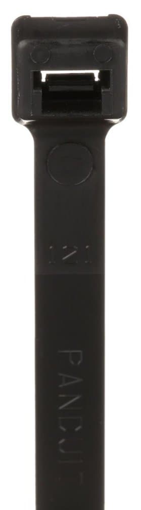 Panduit PLT4H-L0 Pan-Ty Cable Tie, Weather Resistant Nylon 6.6, Light-Heavy Cross Section, Straight Tip, 120lbs Min Tensile Strength, 4.0" Max Bundle Diameter, 0.075" Thickness, 0.30" Width, 14.5" Length (Pack of 50)