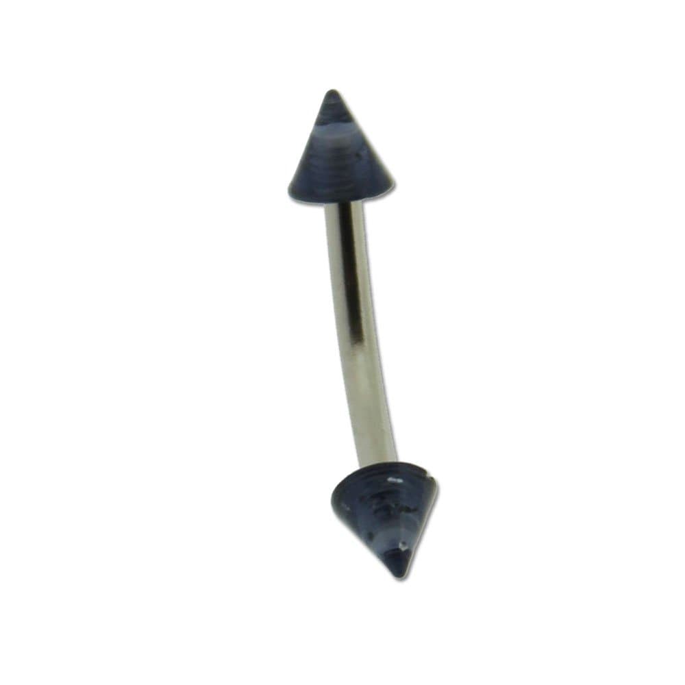 Piercing Ring with Black Glitter Spikes