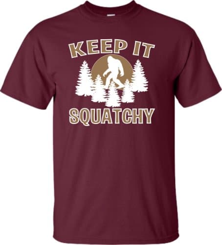 Go All Out XXXXX-Large Maroon Adult Keep It Squatchy Sasquatch Bigfoot T-Shirt