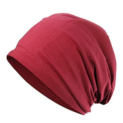 MuYiTai Womens Satin Bonnet Cap for Sleeping (Burgundy)