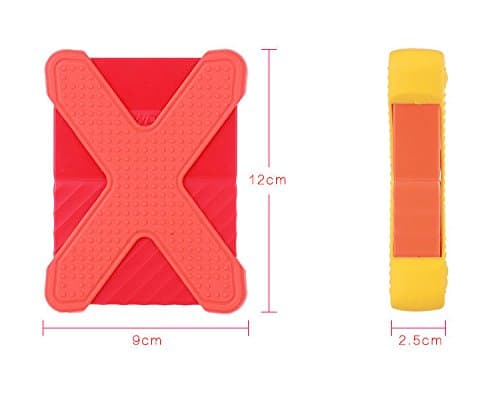 Enterest Silicon Rubber Case for Western Data, Seagate, Toshiba, Lenovo, Sony And Other 2.5-Inch Mobile Hard Drives Shake-Proof Thickness of 0.98 inches Easy to Use and Durable (Red)