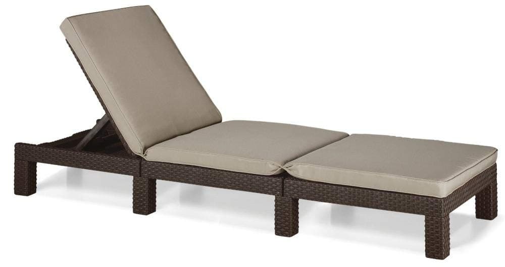 FQTLWR Sun lounger, garden lounger, ergonomically curved lounger, rattan look.