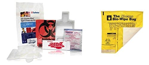 Biohazard Spill Kit with blood and fluids Bio-Wipe cleanup bag, 1 kit