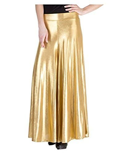 DAMEN MODE Women's Flared Pants (DMSHP-1000_Gold_Free Size)