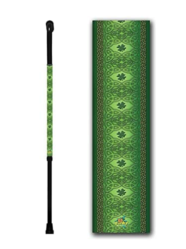 Walking Cane Offset Foam Handle Adjustable Aluminum Irish Celtic Lace Design Men or Women