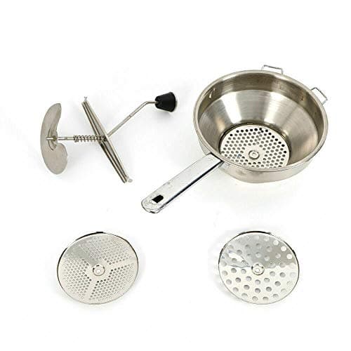 WUPYI Stainless Steel Fruit Vegetables Grinder,Rotary Food Mill Masher Strainer Squeezer Food Fruit Vegetable Mud Milling Masher Kitchen Tool for Sauces,Purees,Soups,Jams,Potatoes,Baby Food