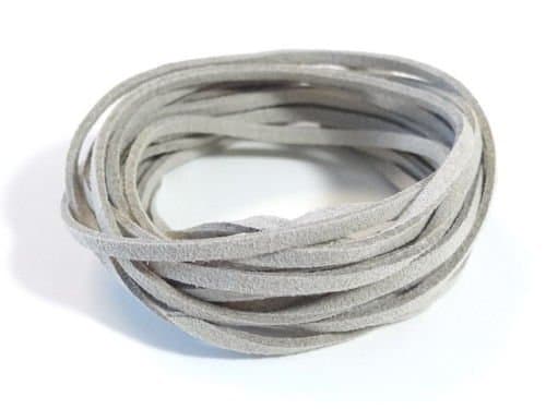 Leather Cord Bulk Faux Suede Cord Leather Lace 3mm 10 Feet U Pick Color Leather Cord Organizer (Gray)