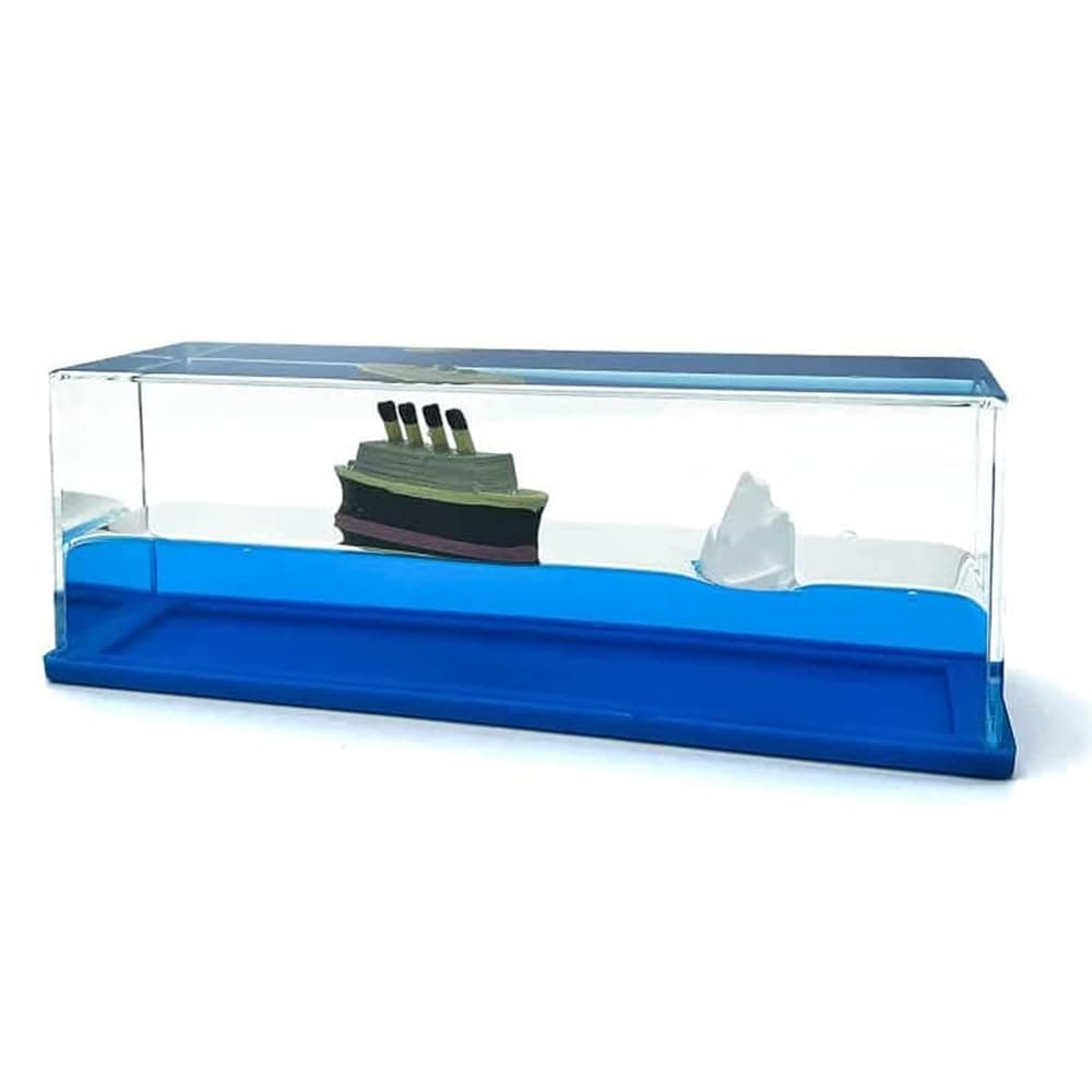 LETINE Titanic Cruise Ship Sensory Fidget Toy for Grown-Up, Unsinkable Titanic Cruise Ship in a Bottle for Wave Simulator Game, Cool Mini Liquid Ship Best for Room Decoration, Desk Toy & Titanic Gifts