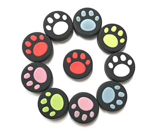 VAKABOX Cat Paw Silicone Thumbstick Joystick Caps Cover for Nintendo Switch NX NS Joy-Con Controller Joystick - 10PCS Multi Color