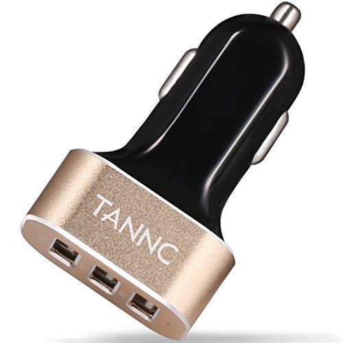 tannc Car Charger 3 USB 33 W 6.6 A (2.4 A + 2 * 2.1 A Smart ID Technology) Car Cigarette Lighter Charger USB Car Charger with LED Indicator for Apple, Android, Symbian, Blackberry, and Windows – Black