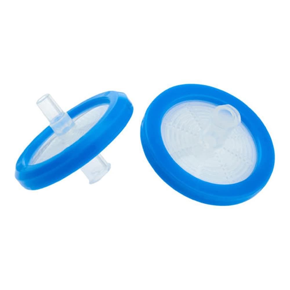 Celltreat 229743 PVDF Syringe Filter Membrane, 0.22µm Pore Size, 30mm Diameter, Blue (Case of 30)