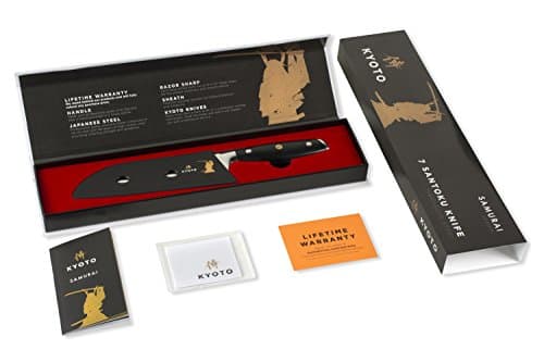 Santoku Knife (7 inches) Forged VG10 Damascus Steel imported from Japan. Includes high end gift box.