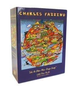 Charles Fazzino "Like No Other Place: Orange County" Glitter Puzzle 1000 Pieces 24" x 24"