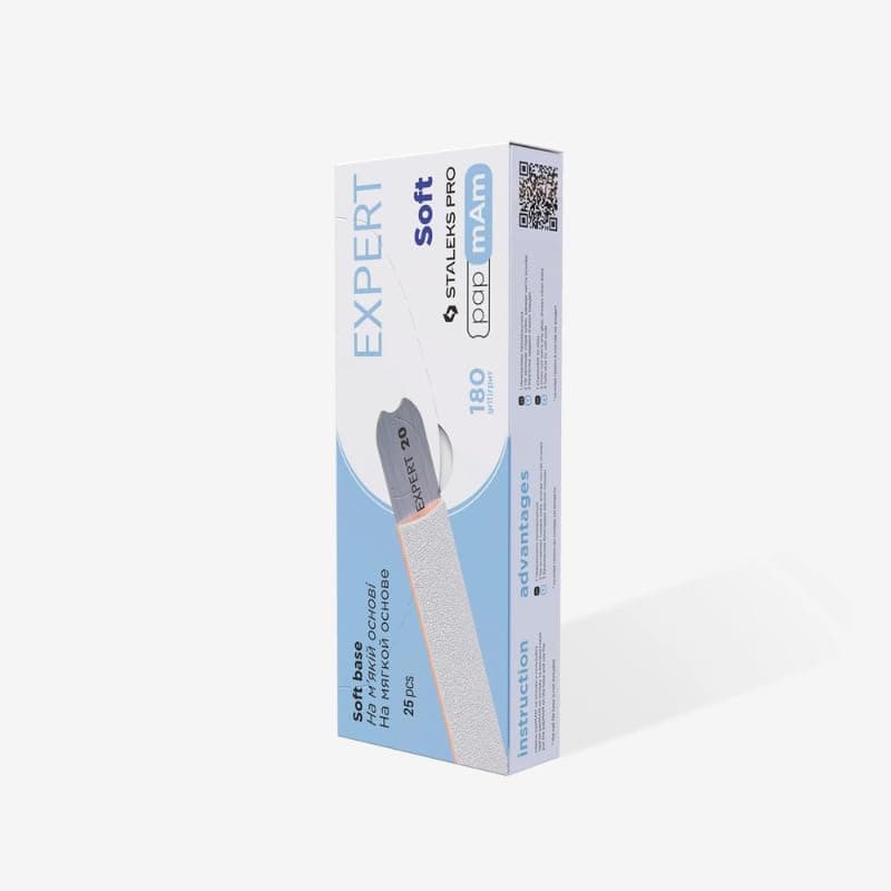 STALEKS PRO Refill Mineral File Covers with Foam "Papmam" for Straight Base Expert Eco-Friendly Paper 25 Pcs (Grit 180)