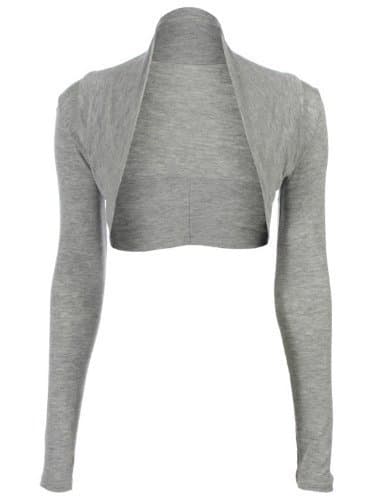 Style Womens Jersey Long Sleeved Shrug (ONE SIZE 6-12, LIGHT GREY)