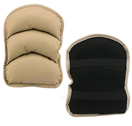 Car Center Console Cushion Soft PU Leather Armrest Pillow Pad (Beige)