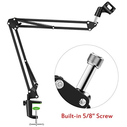 NEUMA Microphone Suspension Mic Stand Boom Scissor Arm Stand Microphone Clip with 5/8” Screw for Blue Yeti, Snowball and All Other Microphones