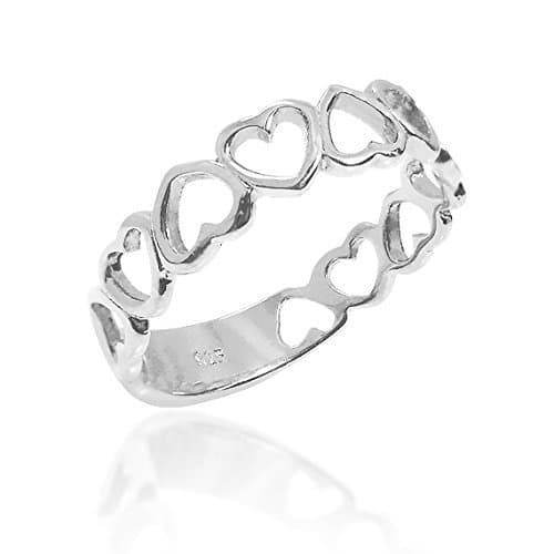 14k White Gold Infinity Heart Ring Open Heart Shape Promise Band Love Jewelry