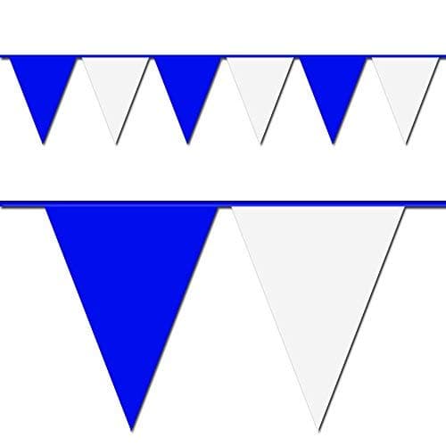 100' Blue & White Pennant Flag