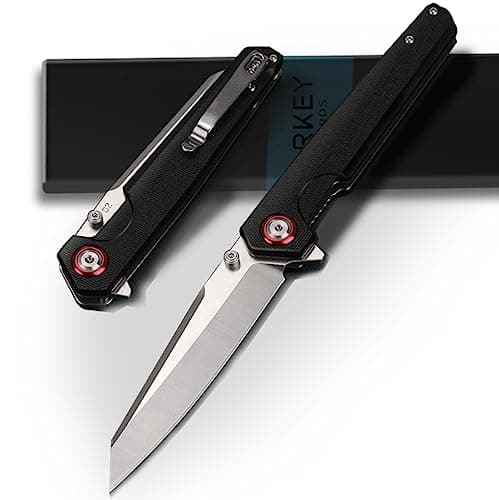 Pocket Folding Knife for EDC, 3.54" D2 Steel Blade Everyday Carry with Clip, G10 Handle for Camping, Fishing, Hiking, Fruit Knife, Outdoor Activities, Home Improvement, Gifts