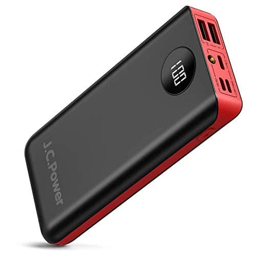 Power Bank, 26800mAh Portable Phone Charger Ultra-High Capacity External Battery Pack with 2 USB Outputs, LCD Display & Flashlight for iPhone Samsung