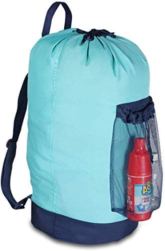 SLEPL Laundry Bag Backpack, Laundry Backpack with Shoulder Straps and Mesh Pocket Durable Nylon Laundry Washing Backpack