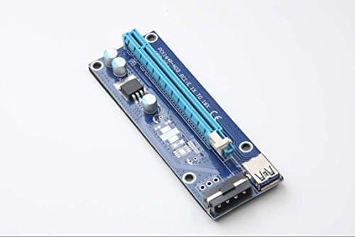 6-Pack PCIe Riser Mining Card PCI-E 16x to 1x Powered Riser Adapter Card w/60cm USB 3.0 Extension Cable & MOLEX to SATA Power Cable - GPU Riser Adapter Extender Cable - Ethereum Mining ETH